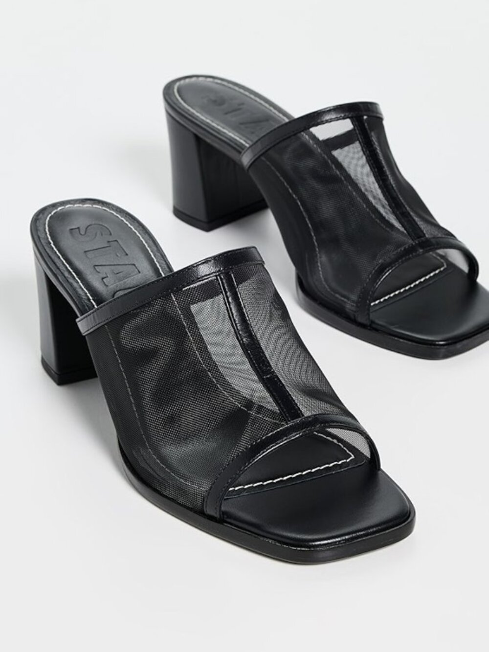 STAUD Alessandra Heel NEW in Black Mesh Size 39